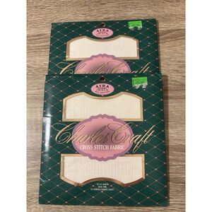 Cross Stitch Fabric Charles Craft Aida 12" X 18" New All Cotton Lot of 2